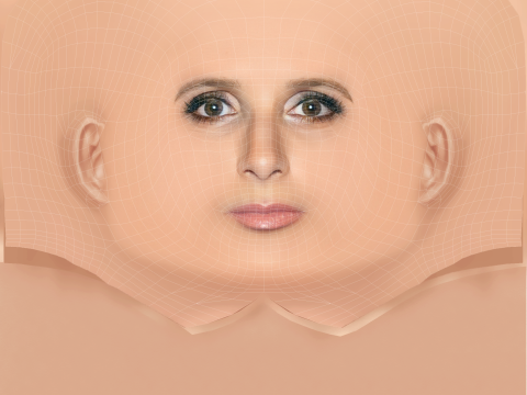 Julia Dreyfus 頭 - 髪なし - ゲーム用の低ポリ頭 3Dモデル