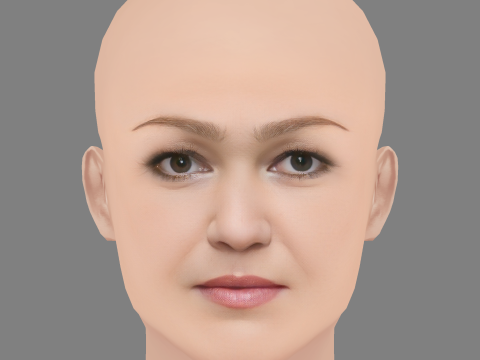 Голова Джулії Стайлз - без волосся - низькополігональна голова для гри 3D Модель