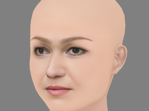 Голова Джулії Стайлз - без волосся - низькополігональна голова для гри 3D Модель