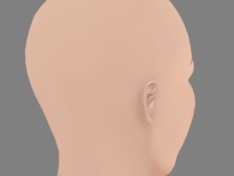 Голова Джулії Стайлз - без волосся - низькополігональна голова для гри 3D Модель