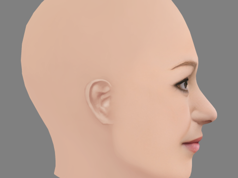 Голова Джулії Стайлз - без волосся - низькополігональна голова для гри 3D Модель