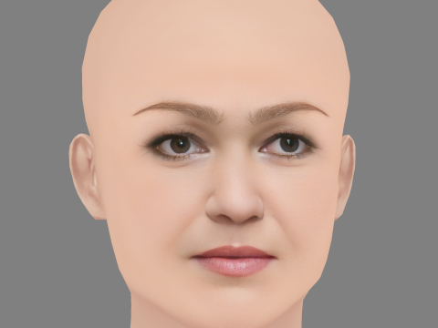 Голова Джулії Стайлз - без волосся - низькополігональна голова для гри 3D Модель