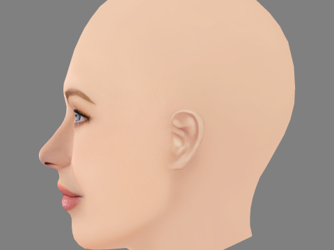Julianne Hough Head - No Hair - Low poly head for game 3D Model