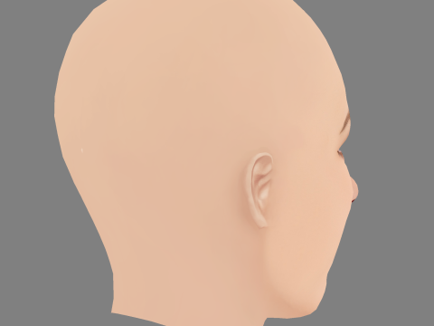 Julianne Hough Head - No Hair - Low poly head for game 3D Model