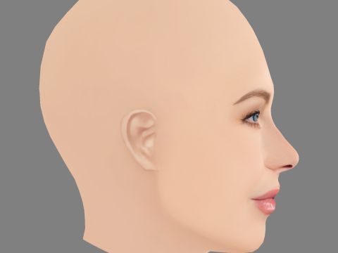 Julianne Hough Head - No Hair - Low poly head for game 3D Model
