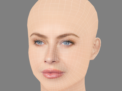 Julianne Hough Head - No Hair - Low poly head for game 3D Model
