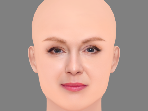 Głowa Julianne Moore - No Hair - Głowa Low Poly do gry Model 3D