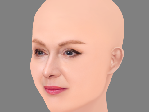 Głowa Julianne Moore - No Hair - Głowa Low Poly do gry Model 3D