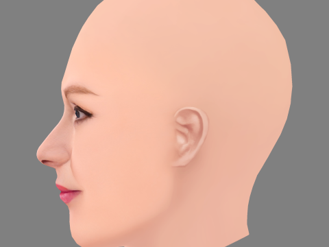 Głowa Julianne Moore - No Hair - Głowa Low Poly do gry Model 3D