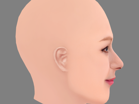 Głowa Julianne Moore - No Hair - Głowa Low Poly do gry Model 3D