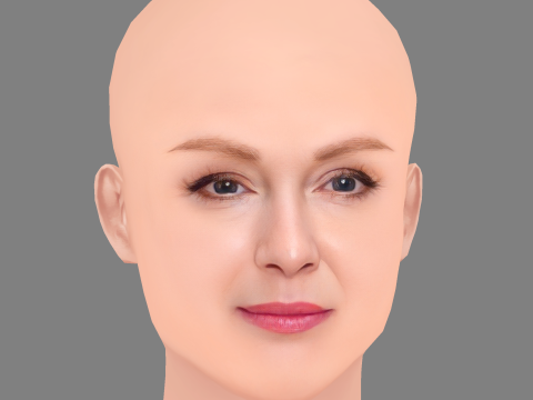Głowa Julianne Moore - No Hair - Głowa Low Poly do gry Model 3D