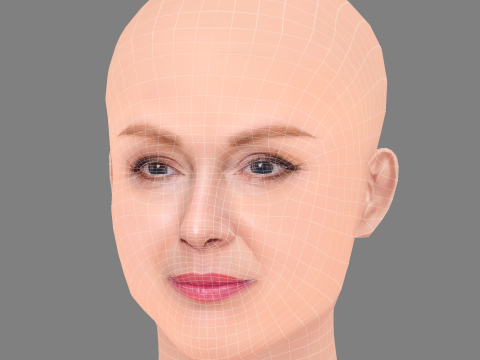 Głowa Julianne Moore - No Hair - Głowa Low Poly do gry Model 3D