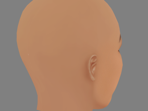 Justine Skye Head - 无头发 - 低聚游戏头 3D 模型