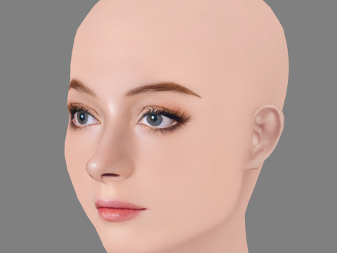 Testa di Kai Naomi Watts - Senza capelli - Testa in poliestere bassa per il gioco Modello 3D