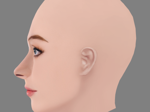 Testa di Kai Naomi Watts - Senza capelli - Testa in poliestere bassa per il gioco Modello 3D