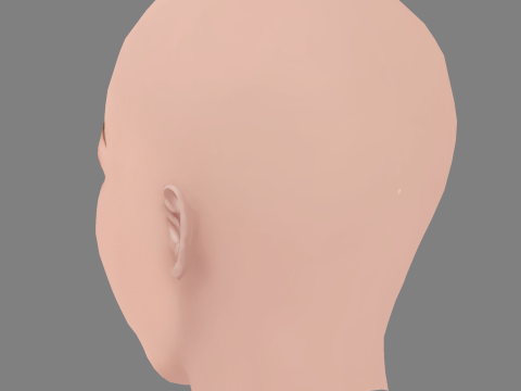 Testa di Kai Naomi Watts - Senza capelli - Testa in poliestere bassa per il gioco Modello 3D