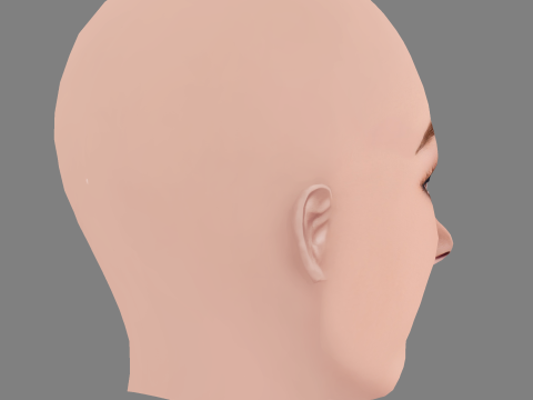 Testa di Kai Naomi Watts - Senza capelli - Testa in poliestere bassa per il gioco Modello 3D