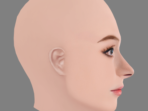 Testa di Kai Naomi Watts - Senza capelli - Testa in poliestere bassa per il gioco Modello 3D