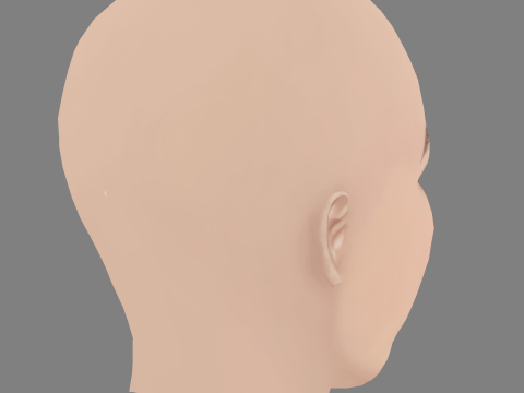 Kaia Gerber Head - No Hair - Low poly head for game 3D Model