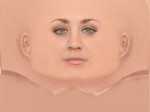 केली कुओको हेड - नो हेयर - गेम के लिए लो पॉली हेड 3D मॉडल