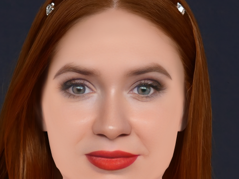 Testa di Karen Gillan - Senza capelli - Testa in polietilene bassa per il gioco Modello 3D