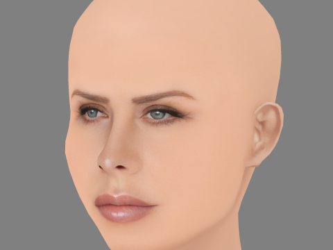 Karla Sofia Gascon Head - No Hair - Low poly head для гри 3D Модель