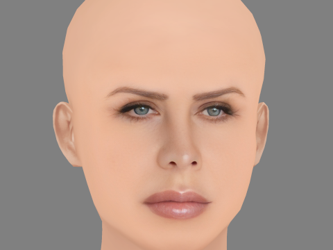 Karla Sofia Gascon Head - No Hair - Low poly head для гри 3D Модель