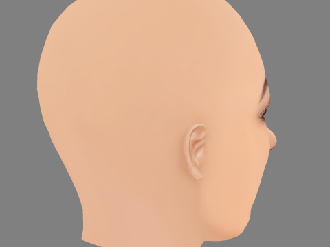 Голова Кароліни Бєлавської - без волосся - низькополігональна голова для гри 3D Модель