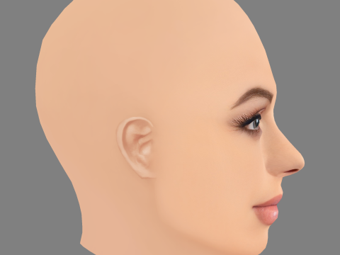 Голова Кароліни Бєлавської - без волосся - низькополігональна голова для гри 3D Модель