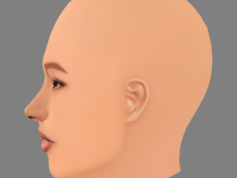 Karrueche Tran Head - No Hair - Low poly head for game 3D Model