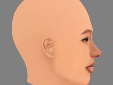 Karrueche Tran Head - No Hair - Low poly head for game 3D Model