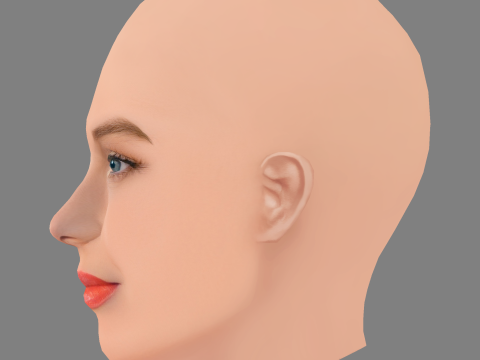 Cabeza de Kate Bosworth - Sin pelo - Cabeza de baja poli para juego Modelo 3D
