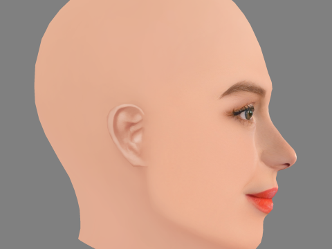 Cabeza de Kate Bosworth - Sin pelo - Cabeza de baja poli para juego Modelo 3D