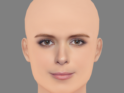 Kate Mara Head - Sin pelo - Cabeza de baja poli para juego Modelo 3D