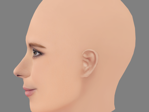 Kate Mara Head - Sin pelo - Cabeza de baja poli para juego Modelo 3D