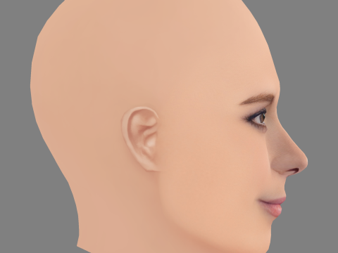 Kate Mara Head - Sin pelo - Cabeza de baja poli para juego Modelo 3D