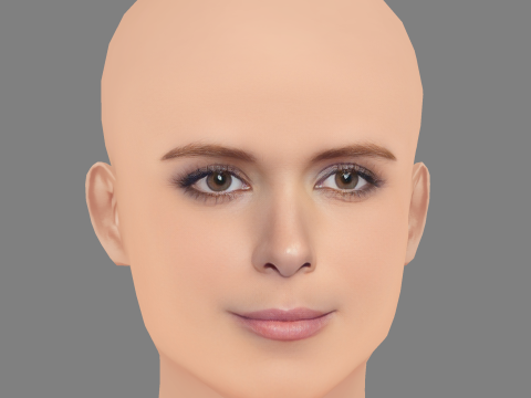 Kate Mara Head - Sin pelo - Cabeza de baja poli para juego Modelo 3D