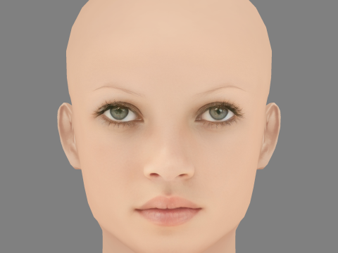 Kate Moss Head - Sin pelo - Cabeza de baja poli para juego Modelo 3D