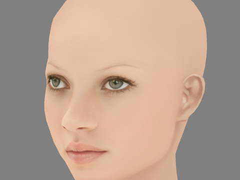 Kate Moss Head - Sin pelo - Cabeza de baja poli para juego Modelo 3D