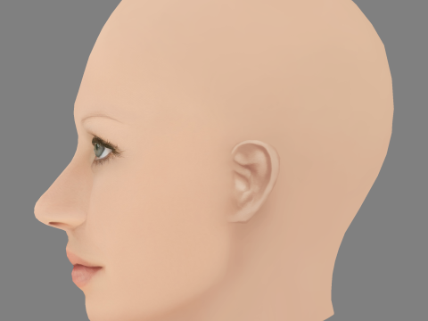Kate Moss Head - Sin pelo - Cabeza de baja poli para juego Modelo 3D