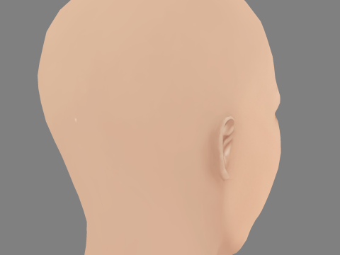 Kate Moss Head - Sin pelo - Cabeza de baja poli para juego Modelo 3D