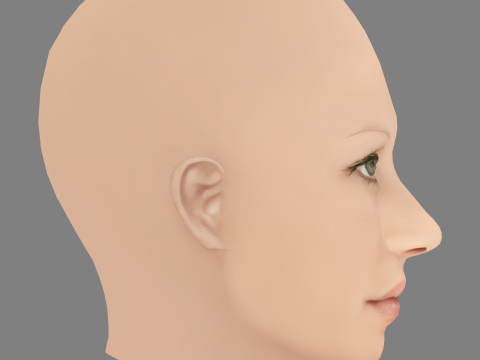 Kate Moss Head - Sin pelo - Cabeza de baja poli para juego Modelo 3D