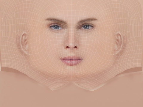 केट नौटा हेड - नो हेयर - गेम के लिए लो पॉली हेड 3D मॉडल