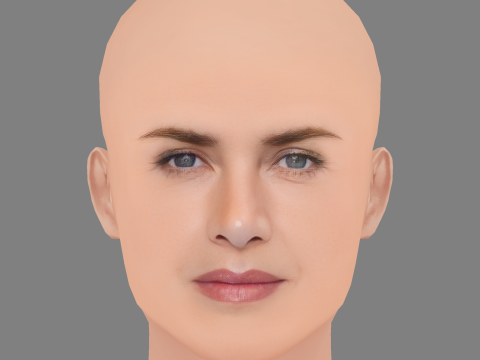 ケイト・ウィンスレット ヘッド - 髪なし - ゲーム用の低ポリヘッド 3Dモデル
