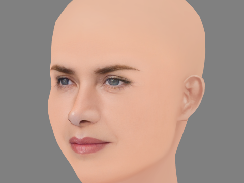 ケイト・ウィンスレット ヘッド - 髪なし - ゲーム用の低ポリヘッド 3Dモデル