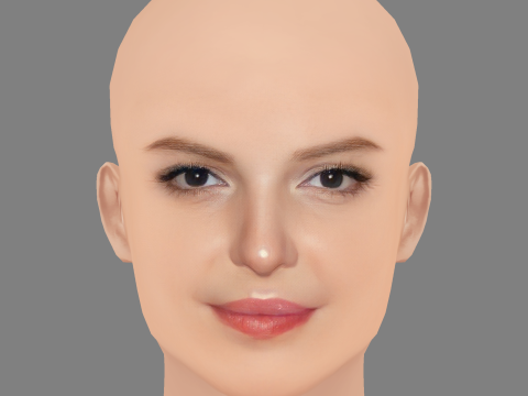 Голова Кетрін Хейгл - без волосся - низькополігональна голова для гри 3D Модель