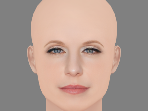 कैथरीन मॉरिस हेड - नो हेयर - गेम के लिए लो पॉली हेड 3D मॉडल
