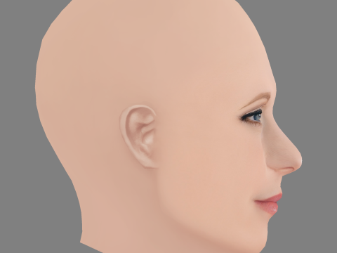 कैथरीन मॉरिस हेड - नो हेयर - गेम के लिए लो पॉली हेड 3D मॉडल