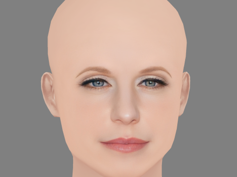 कैथरीन मॉरिस हेड - नो हेयर - गेम के लिए लो पॉली हेड 3D मॉडल