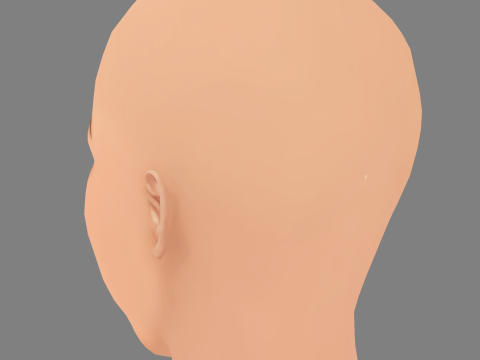 Katie Holmes Head - Sem cabelo - Cabeça baixa poli para jogo Modelo 3D